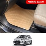 KIA Picanto Flat Style 7D Floor Mats Beige Stitch