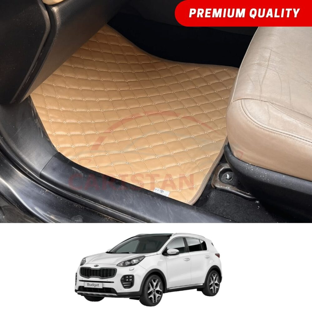 KIA Sportage Flat Style 7D Floor Mats Beige Stitch
