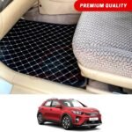 KIA Stonic Flat Style 7D Floor Mats Black With Beige Stitch