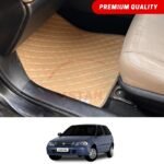 Suzuki Cultus Flat Style 7D Floor Mats Beige Stitch 2002-16