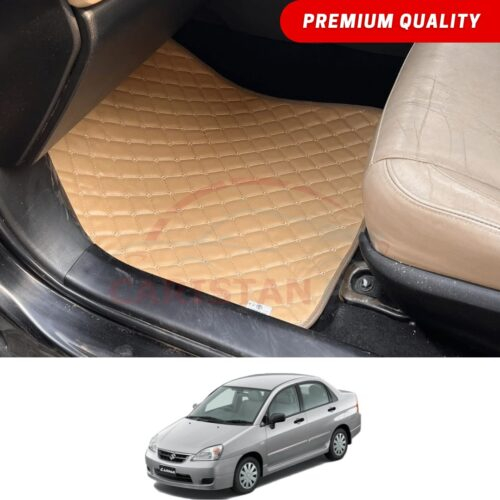 Suzuki Liana Flat Style 7D Floor Mats Beige Stitch