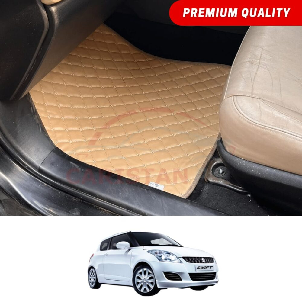 Suzuki Swift Flat Style 7D Floor Mats Beige Stitch 2007-21