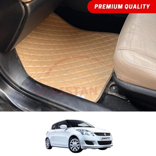 Suzuki Swift Flat Style 7D Floor Mats Beige Stitch 2007-21