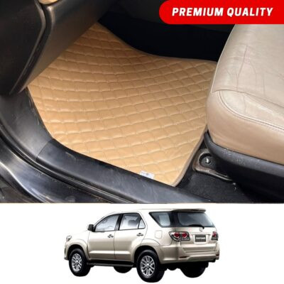 Toyota Fortuner Flat Style 7D Floor Mats Beige Stitch 2005-15