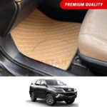 Toyota Fortuner Flat Style 7D Floor Mats Beige Stitch 2016-25