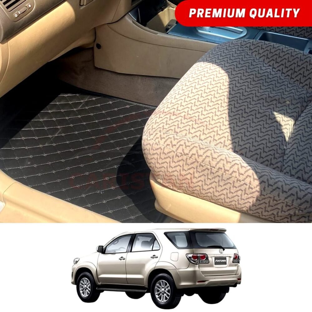 Toyota Fortuner Flat Style 7D Floor Mats Black 2005-15 Toyota Fortuner Flat Style 7D Floor Mats Black 2005-15