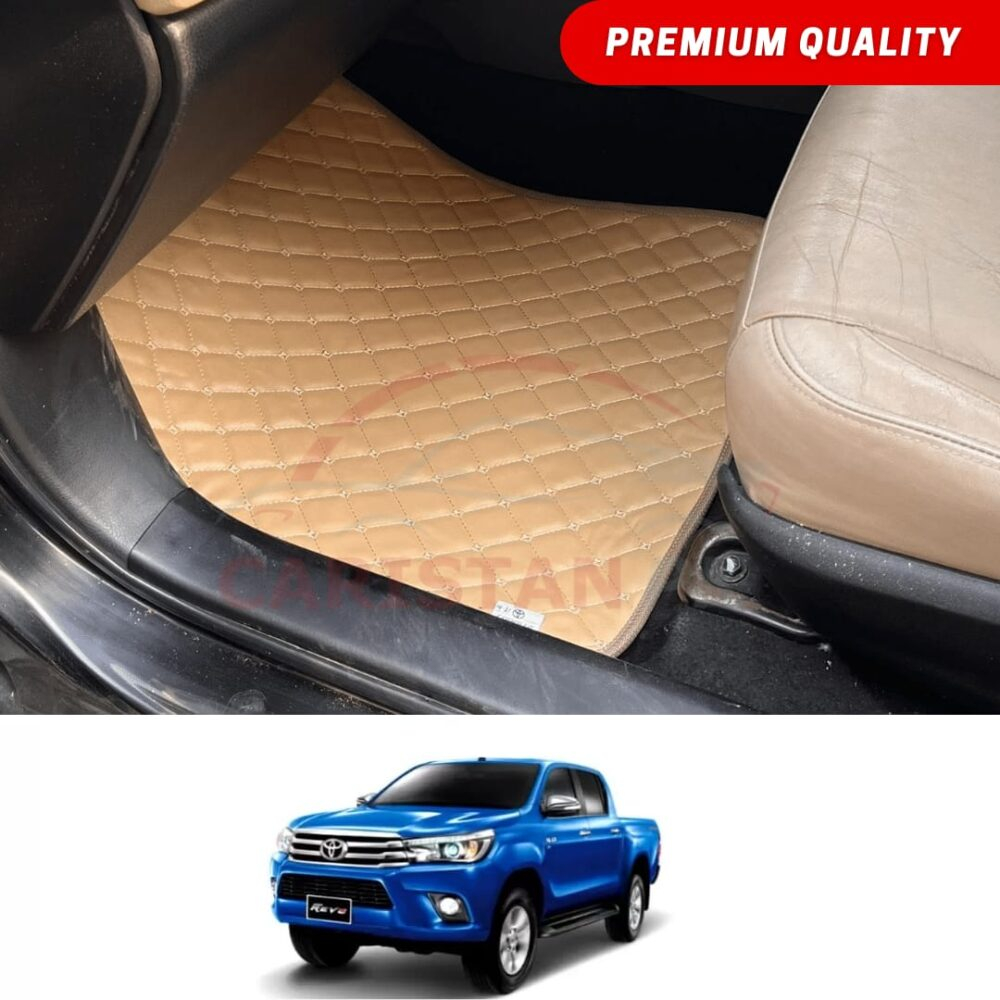 Toyota Hilux Revo Flat Style 7D Floor Mats Beige Stitch Toyota Hilux Revo Flat Style 7D Floor Mats Beige Stitch