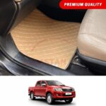 Toyota Hilux Vigo Flat Style 7D Floor Mats Beige Stitch