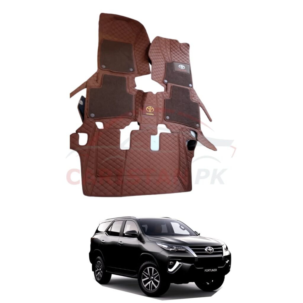 Toyota Fortuner Premium 9D Floor Mats Brown 2016-25