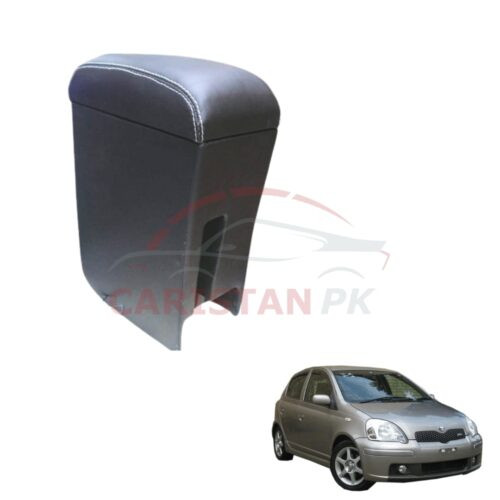 Toyota Vitz Custom Fit Car Wooden Armrest Matt Black White 2000-05