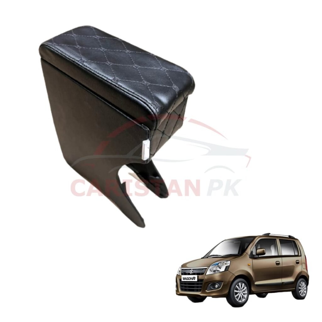 Suzuki Wagon R Pakistan Variant Custom Fit Car Wooden Armrest Black