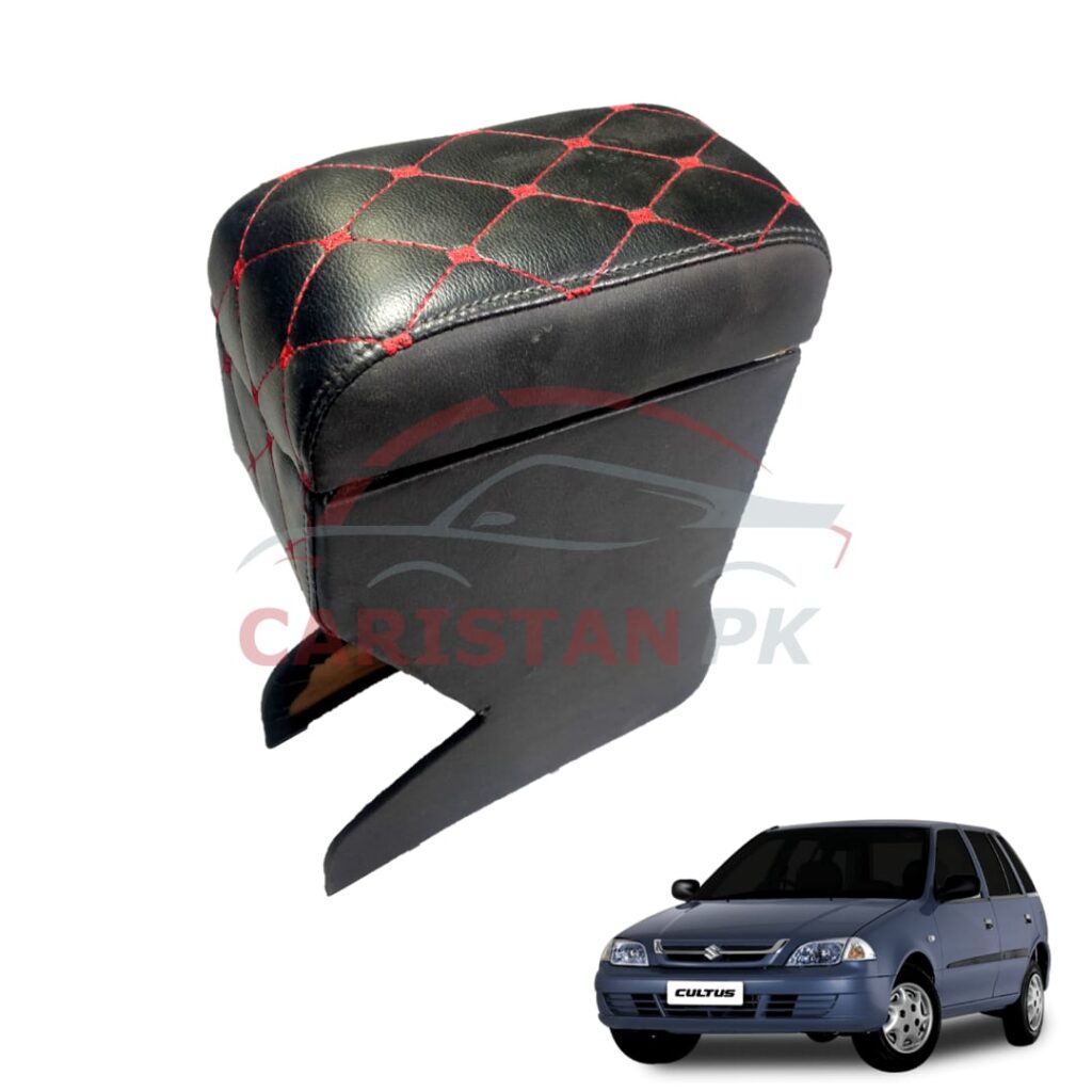 Suzuki Cultus Custom Fit Arm Rest Black With Red Stitch 2002-16