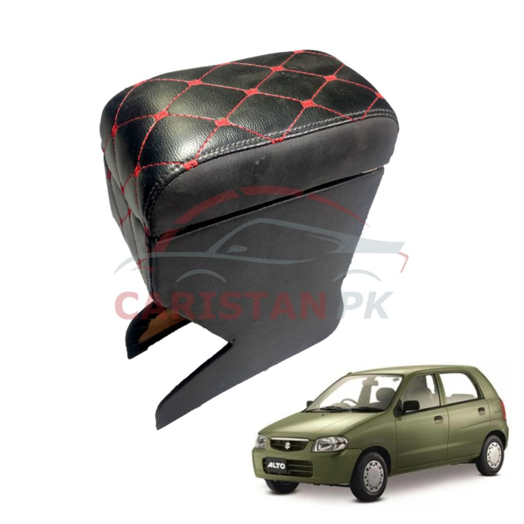 Suzuki Alto Custom Fit Arm Rest Black With Red Stitch 2000-08
