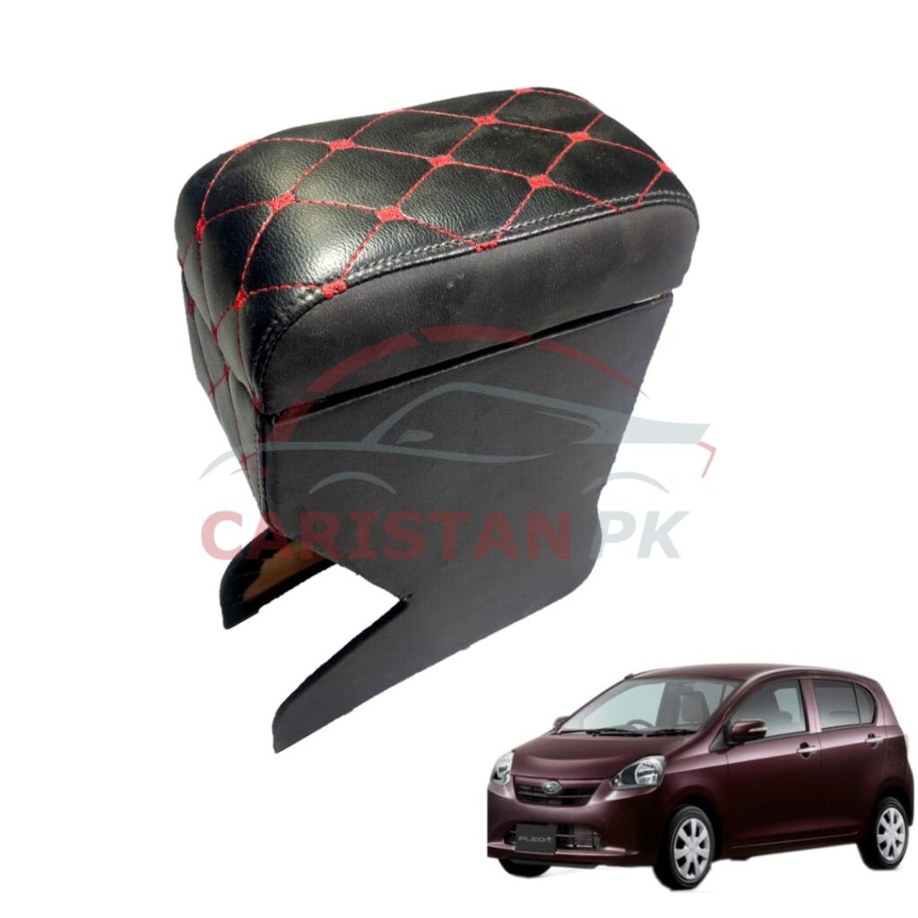 Daihatsu Mira Custom Fit Arm Rest Black With Red Stitch 2012-16