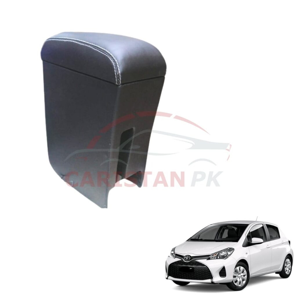Toyota Vitz Custom Fit Car Wooden Armrest Matt Black White 2017-23