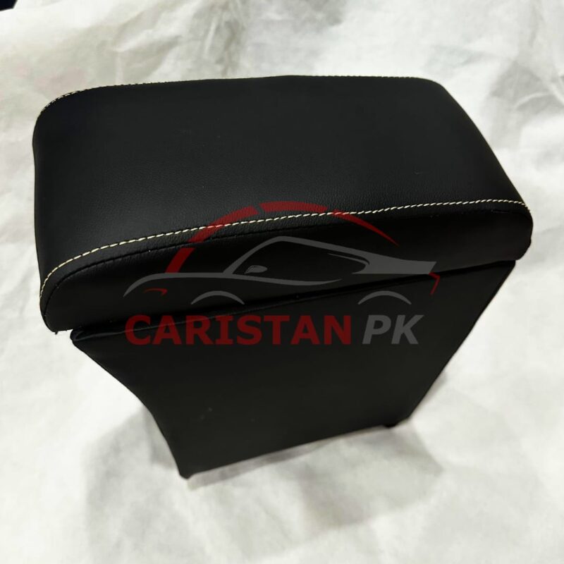 Toyota Vitz Custom Fit Car Wooden Armrest Matt Black White 2006-10 6