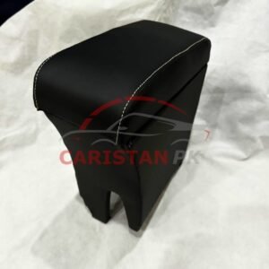 Toyota Vitz Custom Fit Car Wooden Armrest Matt Black White 2006-10 4