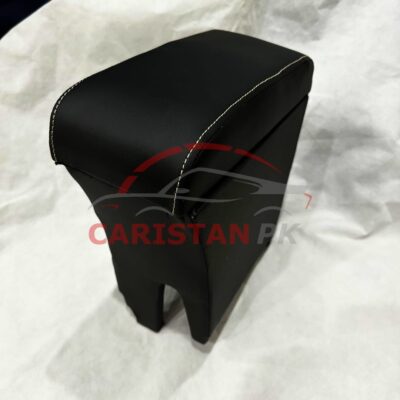 Toyota Vitz Custom Fit Car Wooden Armrest Matt Black White 2006-10 4