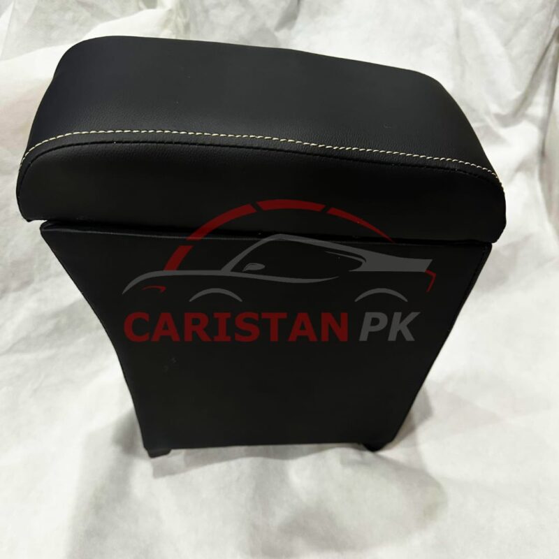 Toyota Vitz Custom Fit Car Wooden Armrest Matt Black White 2006-10 5