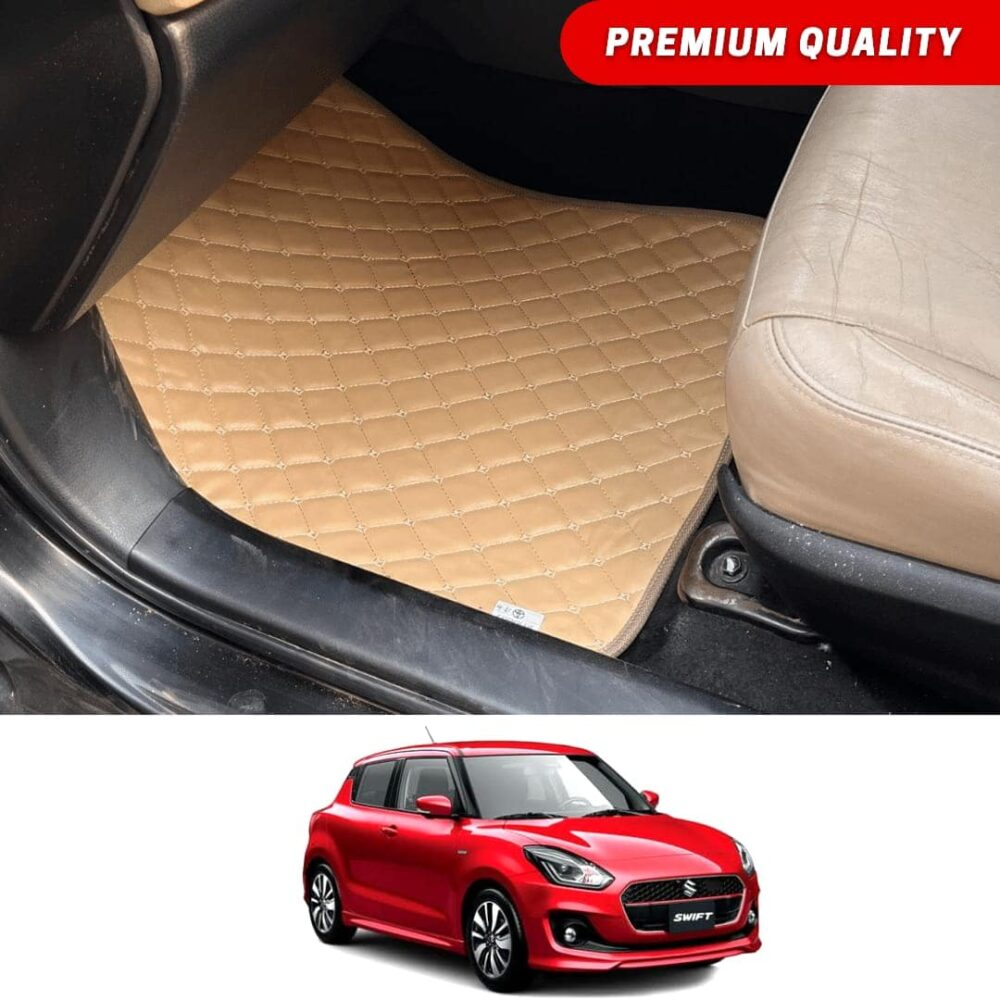 Suzuki Swift Flat Style 7D Floor Mats Beige Stitch 2022 Model & Onwards