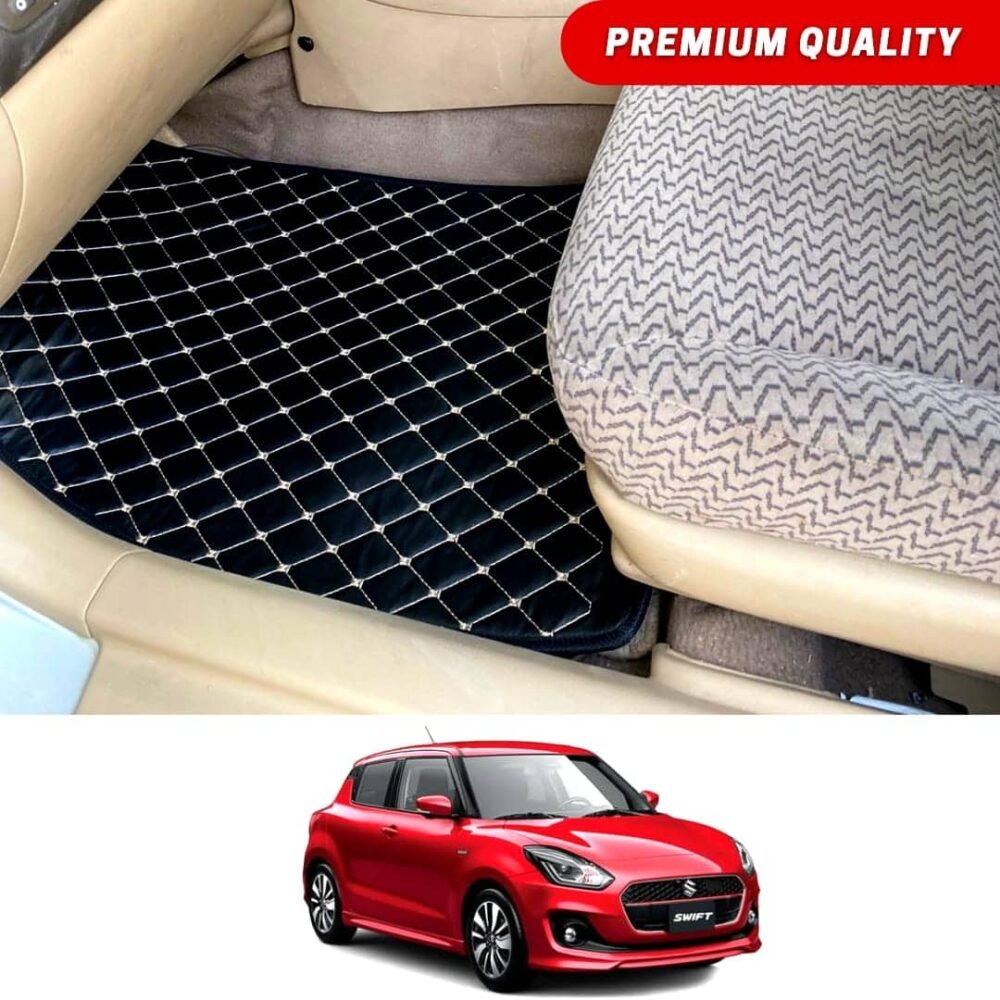 Suzuki Swift Flat Style 7D Floor Mats Black With Beige Stitch 2022 Model & Onwards Suzuki Swift Flat Style 7D Floor Mats Black With Beige Stitch 2022 Model & Onwards