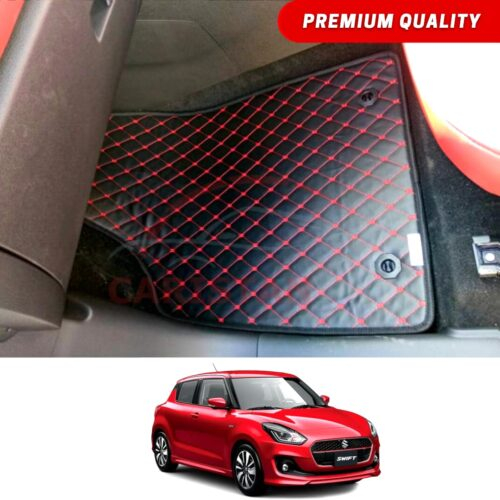 Suzuki Swift Flat Style 7D Floor Mats Black With Red Stitch 2022 Model & Onwards