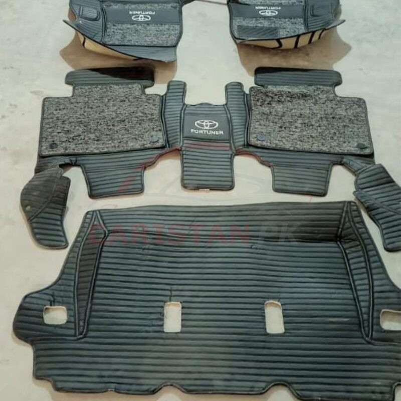 Toyota Fortuner Premium 9D Floor Mats Black With Grass 2016-25 1