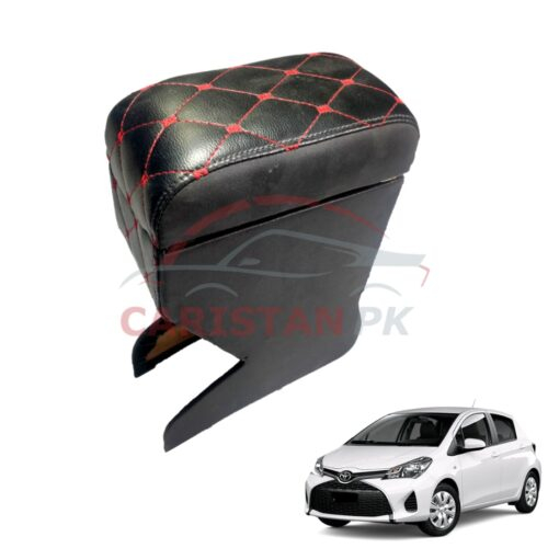 Toyota Vitz Custom Fit Arm Rest Black With Red Stitch 2017-23
