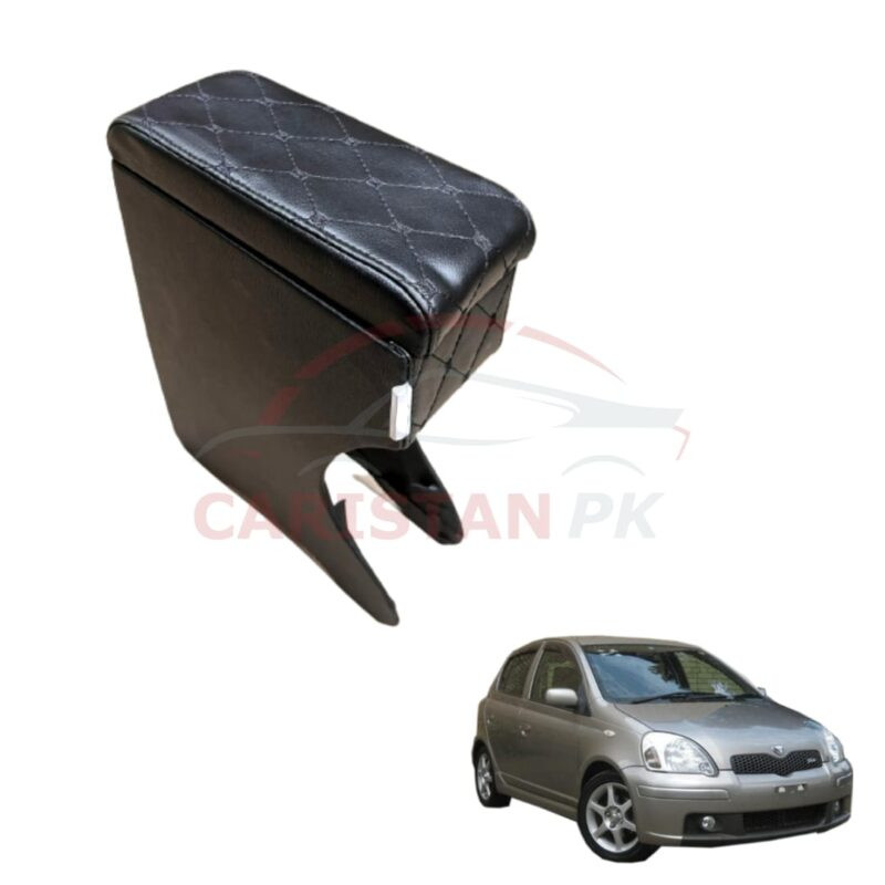 Toyota Vitz Custom Fit Car Wooden Armrest Black 2000-05 Toyota Vitz Custom Fit Car Wooden Armrest Black 2000-05