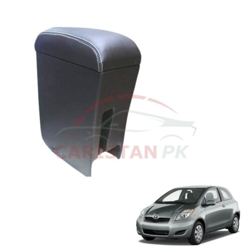 Toyota Vitz Custom Fit Car Wooden Armrest Matt Black White 2006-10