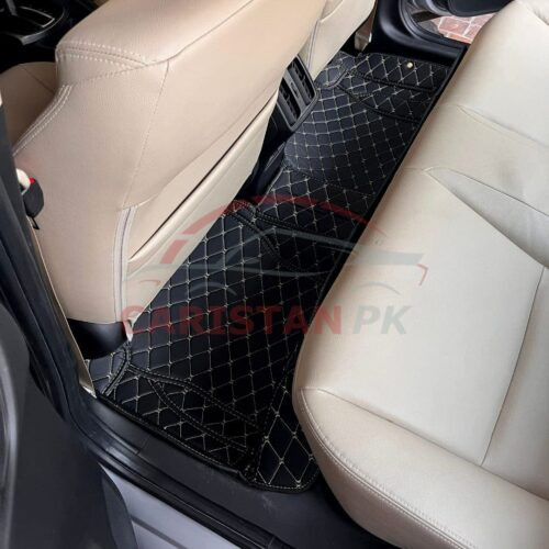 Honda City 7D Floor Mats Black With Beige Stitch 2022 Model & Onwards 1