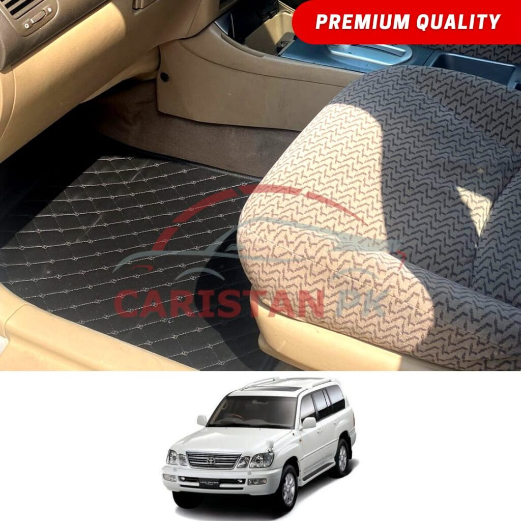 Toyota Land Cruiser Flat Style 7D Floor Mats Black 2003-07