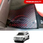 Toyota Land Cruiser Flat Style 7D Floor Mats Black With Red Stitch 2003-07