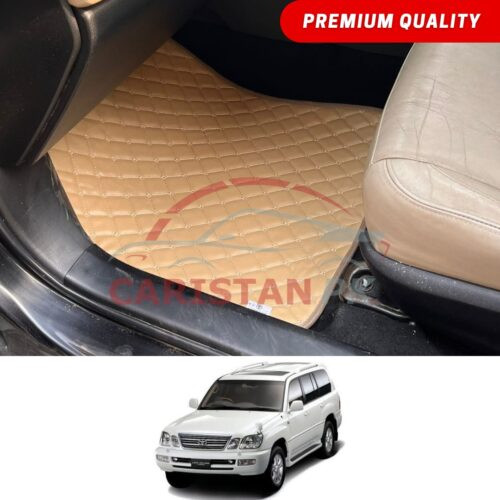 Toyota Land Cruiser Flat Style 7D Floor Mats Beige Stitch 2003-07