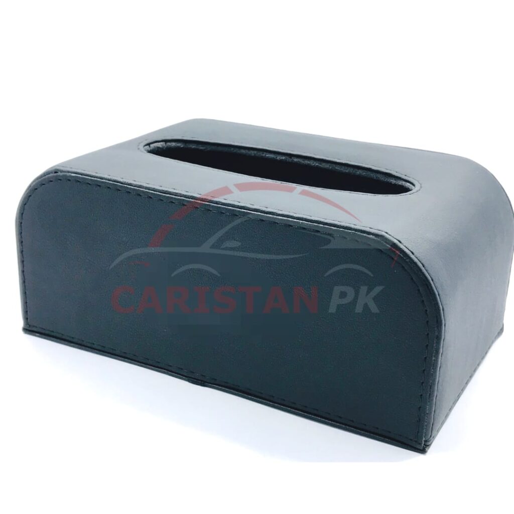 Leather Car Tissue Box Black Big Design 1