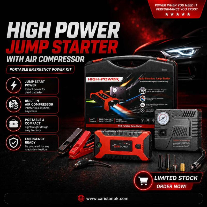 High Power Jump Starter With Air Compressor
