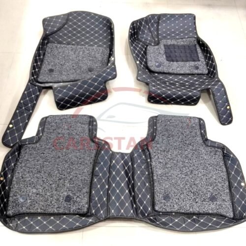 Honda City 9D Floor Mats Black With Beige Stitch 2009-21 5