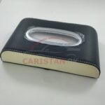 Leather Car Tissue Box Black Beige Mix 1 Leather Car Tissue Box Black Beige Mix 1