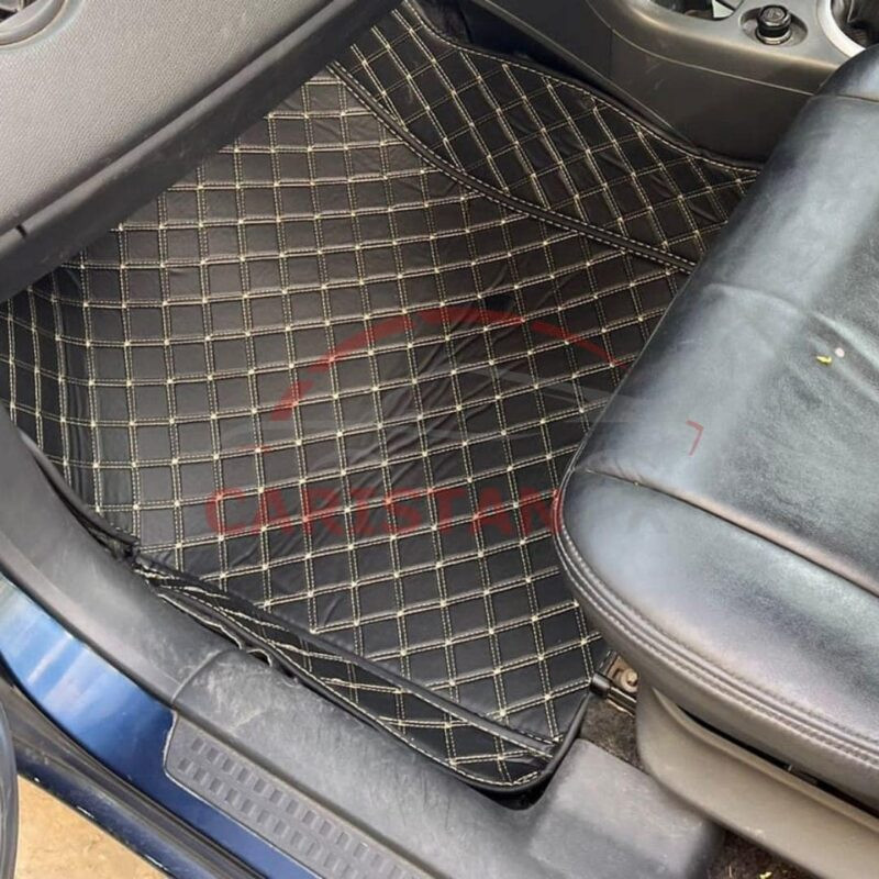 Suzuki Cultus Premium 7D Floor Mats Black With Beige Stitch 2017-26 Suzuki Cultus Premium 7D Floor Mats Black With Beige Stitch 2017-26