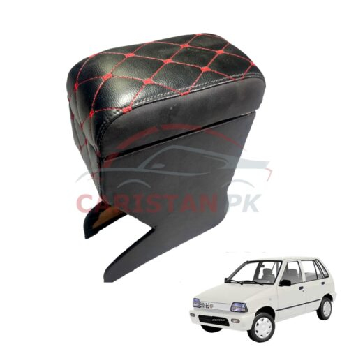 Suzuki Mehran Custom Fit Arm Rest Black With Red Stitch