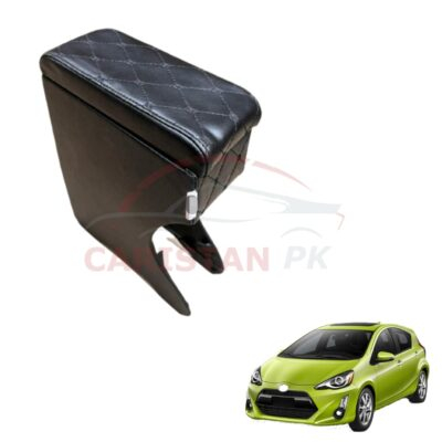 Toyota Aqua Custom Fit Car Wooden Armrest Black 2017-22 Model