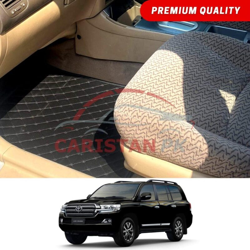 Toyota Land Cruiser FJ200 Flat Style 7D Floor Mats Black 2016-21 Toyota Land Cruiser FJ200 Flat Style 7D Floor Mats Black 2016-21