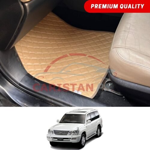 Toyota Land Cruiser Flat Style 7D Floor Mats Beige Stitch 2003-2008