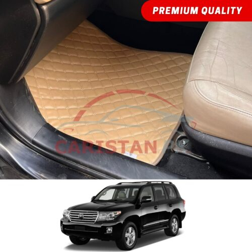 Toyota Land Cruiser ZX Flat Style 7D Floor Mats Beige Stitch 2009-15