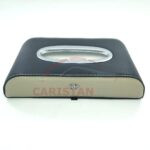 Toyota Leather Car Tissue Box Black Beige Mix Toyota Leather Car Tissue Box Black Beige Mix