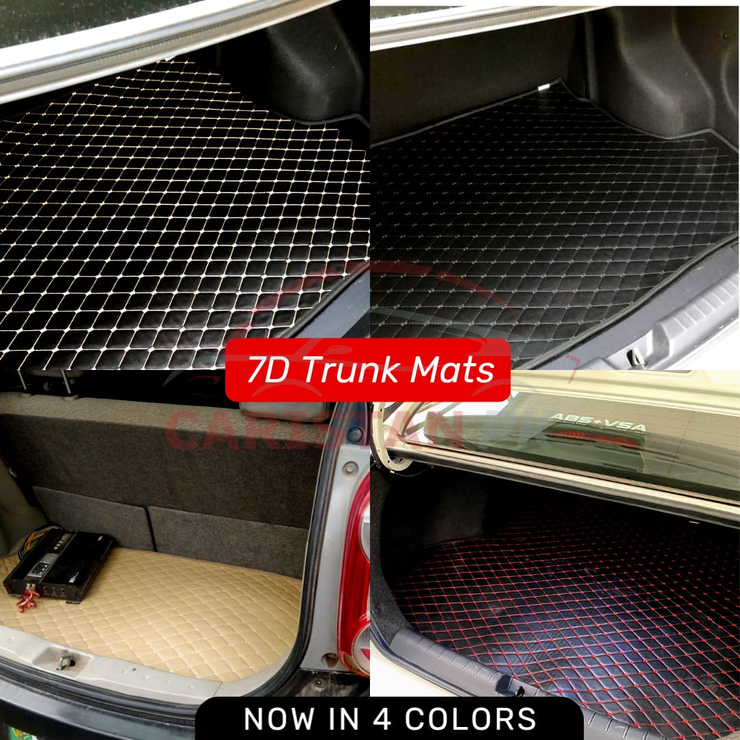 Proton Saga 7D Trunk Protection Mat Black With Red Stitch