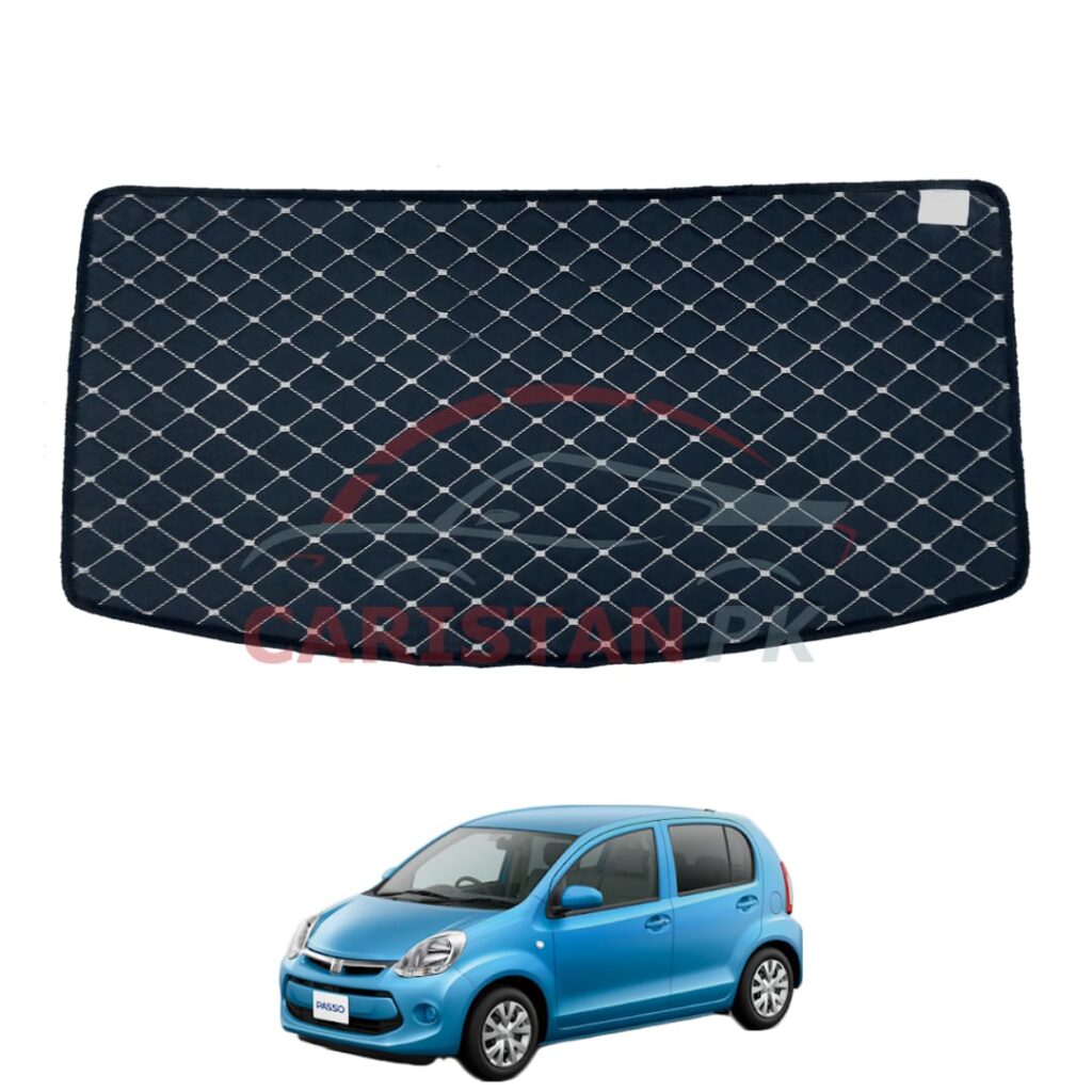 Toyota Passo 7D Trunk Protection Mat Black With Beige Stitch 2010-15