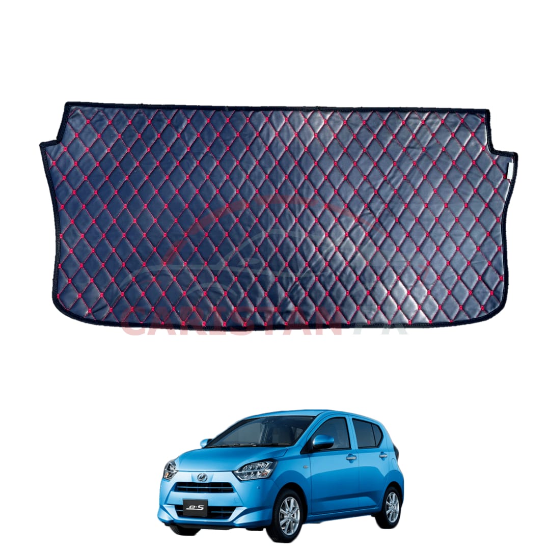 Daihatsu Mira 7D Trunk Protection Mat Black With Red Stitch 2017-23