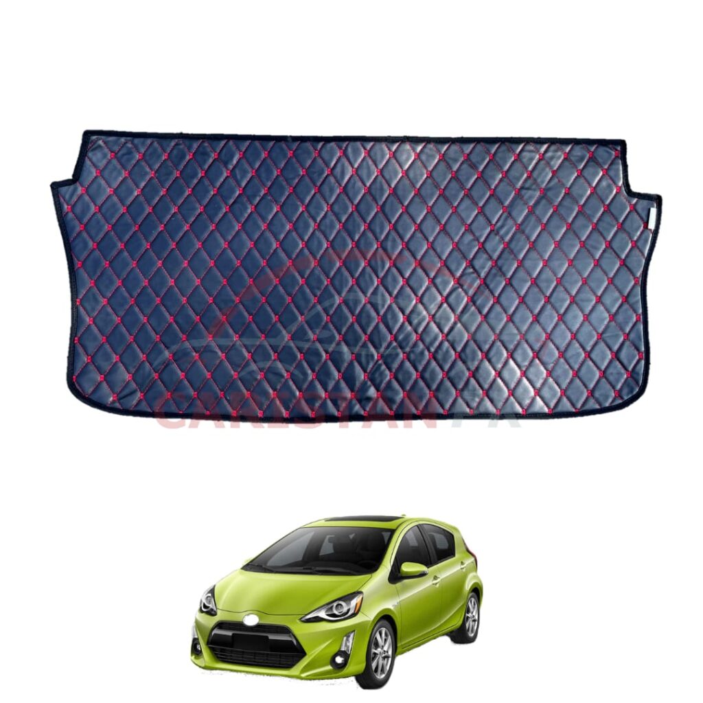 Toyota Aqua 7D Trunk Protection Mat Black With Red Stitch 2017-22