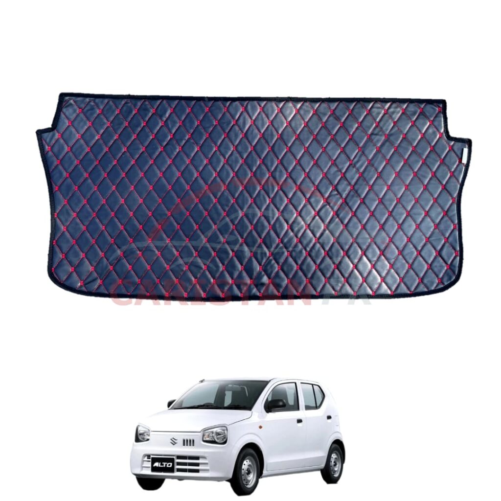 Suzuki Alto 7D Trunk Protection Mat Black With Red Stitch 2017-24